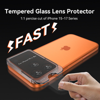 Couverture complète AR Mobile Phone Ring Camera Lens Protector pour iPhone 17 16 15 Pro Max Plus Camera Verre trempé