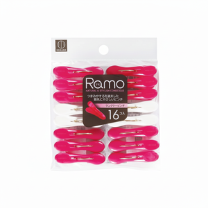 Pinces à linge roses/blanches RAMO, 16 pièces, épingles à linge de qualité supérieure pour une organisation efficace - Product Image 1