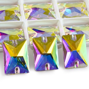 OLeeya K9 Cristales de imitación AB rectangulares gruesos para coser, piedras de vidrio de base plana al por mayor para accesorios de prendas de vestir y bikinis - Product Image 3