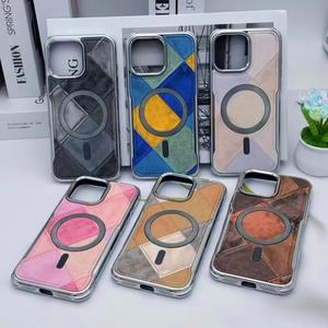 เคสโทรศัพท์ลายเรขาคณิตสีสันสดใสสำหรับ iPhone 16 Pro 15 14 Pro Max ฝาหลังแม่เหล็ก - Product Image 1