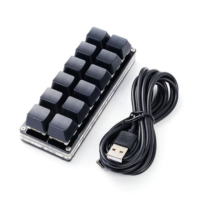 New 12 Keys USB Macro Programming Mechanical Keyboard Customized DIY RGB Backlight Gaming Mini Custom Keypad