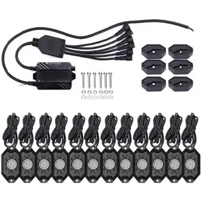 12 Pods Rgb Rotslichten En Wiellichten Onder Gloeilamp App Afstandsbediening Off Road Cars Rock Light Kit