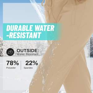 Leggings de poche à glissière doublés en polaire pour femmes en plein air résistant à l'eau hiver <span class=keywords><strong>chaud</strong></span> <span class=keywords><strong>randonnée</strong></span> course pantalon thermique-pantalon décontracté - Product Image 5