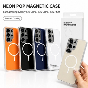 Custodia Magnetica Neon Pop all'Ingrosso con Rivestimento Liscio e Scatola Elegante per Samsung Galaxy S26 Ultra S25, Cover con Bordo Rialzato - Product Image 1