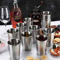 Tasses de camping empilables en acier inoxydable 304 de 8oz, 12oz, 16oz pour enfants, avec logo personnalisé, gobelets métalliques pour le camping, tasses à eau