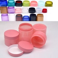 Pots en plastique PET de 100, 120, 150, 200, 250g, rose, pour crème pour le visage, beurre corporel, crème cosmétique, emballage avec couvercle doré