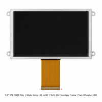 شاشة TMK بدرجة سيارات 1000 نيت مقاس 5.0 بوصة، وحدة LCD IPS بدقة 800x480 مع إضاءة خلفية LED، نطاق حرارة -30~+80، شاشة مدمجة للدراجات الكهربائية ولوحة القيادة للدراجات النارية