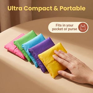 Eco-Friendly Reusable Made of Polyester Fiber Material <b>Foldable</b> Grocery Custom Logo Folding Shopping <b>Bag</b> - Product Image 2