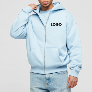 เสื้อมีฮู้ดซิปผ้าคอตตอนหนา420 GSM เสื้อฮู้ดแบบสวมหัวเปิดไหล่ตกแบบพรีเมียมเสื้อมีฮู้ดโอเวอร์ไซส์สำหรับผู้ชาย - Product Image 1