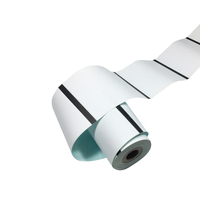 Rollo de etiquetas térmicas de colores al por mayor directo, papel troquelado impermeable para comestibles, Adhesivo de código de barras, acabado superficial laminado