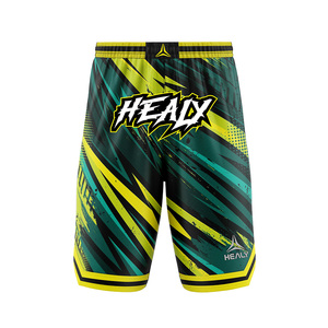 Ensemble d'uniformes de basketball d'été sans manches HEALY personnalisés par sublimation, maillot et short en mesh respirant à séchage rapide, logo d'équipe personnalisé - Product Image 3