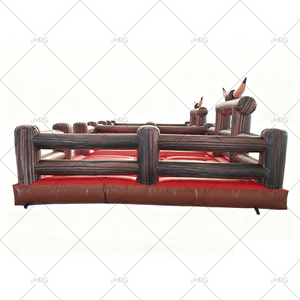 Machine de rodéo mécanique gonflable pour adultes et enfants, utilisation commerciale en extérieur, en PVC, résistante aux UV, imperméable, facile à installer - Product Image 4