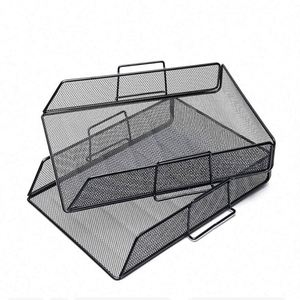 Metal 2pcs Stackable Letter <b>Trays</b> Paper Sorter/Desk <b>File</b> <b>Tray</b>/Desk Organizer - Product Image 5