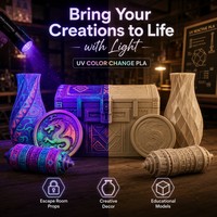 Filament PLA à changement de couleur UV 1,75 mm, variation de lumière, matériau d'impression 3D, précision +/- 0,02 mm, impression 220°C/190°C pour imprimantes