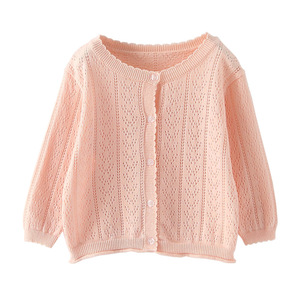 Nouvelle Collection 2026 : Cardigan Tricoté Léger et Doux à Boutons pour Filles de 3 à 8 <span class=keywords><strong>Ans</strong></span> – Modèle Creux Tricoté à la Main - Product Image 1