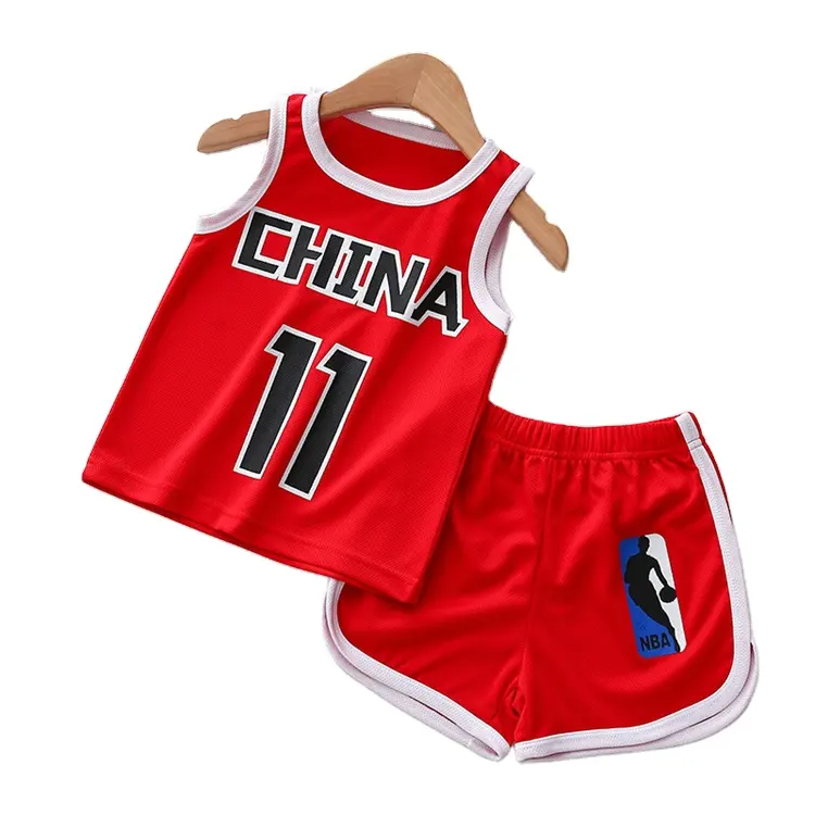 Vêtements de basket-ball d'été pour enfants garçons et filles ensemble de maillot short à manches courtes de sport décontracté