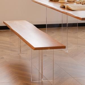 <span class=keywords><strong>Banc</strong></span> <span class=keywords><strong>suspendu</strong></span> en acrylique solide de tabouret Long en <span class=keywords><strong>bois</strong></span> de cerisier Simple moderne nordique pour changer de chaussure poufs de queue de lit pour une utilisation en appartement - Product Image 3