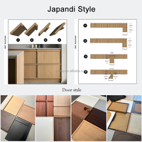 Armoires de cuisine style Japandi en noyer brun, ensemble de meubles sur mesure, conception 3D gratuite, fabrication directe d'usine