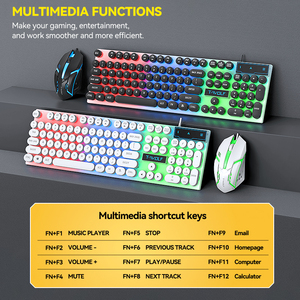 <span class=keywords><strong>Clavier</strong></span> <span class=keywords><strong>et</strong></span> <span class=keywords><strong>souris</strong></span> de jeu filaires LED professionnels T-WOLF, rétroéclairés, taille standard, 104 touches, <span class=keywords><strong>clavier</strong></span> punk, <span class=keywords><strong>souris</strong></span> pour joueur de bureau - Product Image 5