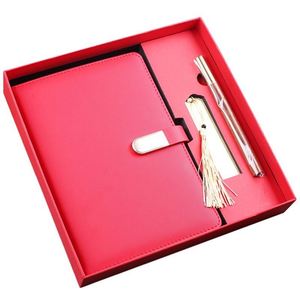 A5 Faux Leather Dowling Paper Magnetic Buckle Notebook Set Gift Box High Value Business Office Diary Wireless Perfect Gifts - Product Image 5