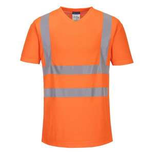 PORTWEST - S179ORRXXL T-shirt orange à col en V avec empiècements en maille-EAN 5036108361557 HI-VIS WORKWEAR - Product Image 1