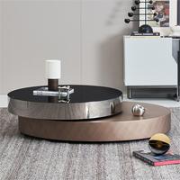 YuanChang ensemble de table basse en verre moderne table à thé de salon table basse de luxe en acier inoxydable doré