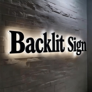 Custom Company Logo 3D Channel Letter Sign Letters Metal Mirror Surface Led Back Light Letter Sign - Product Image 1
