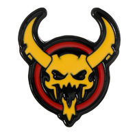 Broche tête de boeuf créative européenne américaine nouveau dessin animé tête de taureau rouge tête de buffle émail épinglette