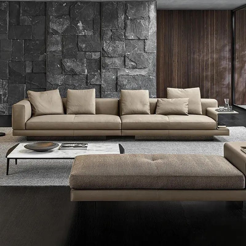 Italian Style Leather Lounge Sofas Factory Price Sitting Room Furniture Relax Lazy Modern 3 Seaters Sofas