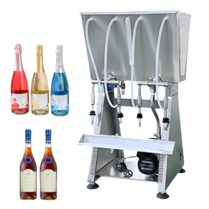 4 đầu đứng trọng lực tràn chất lỏng chai Filler điền máy với cho ăn bơm trọng lực Máy rót chai - Product Image 3