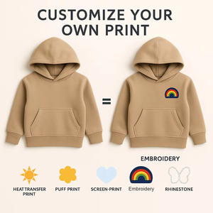 Felpa Minimalista per Bambini OEM ODM con Logo Ricamato, Produttore di Felpe Premium in <span class=keywords><strong>Pile</strong></span> Pesante - Product Image 4