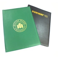 Porte-menu A4 pour restaurants et hôtels, couverture de menu en cuir PU de luxe avec logo personnalisé, fait main et portable, pour cadeaux de bienvenue