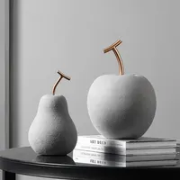 Novo design tendência de cimento apple/pear estatueta para decoração de casa acessórios