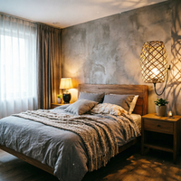 Lampe suspendue en osier faite à la main, abat-jour tissé naturel pour l'éclairage intérieur de la maison, de l'hôtel et du restaurant
