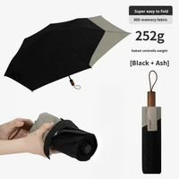 [Fini les sacs à dos mouillés] Parapluie pliant de protection dorsale kaki et noir, protection UV, 55 cm, grand format, pour hommes, trajets quotidiens, école, simple et élégant
