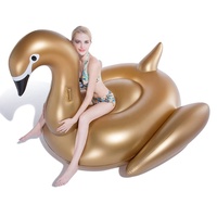Énorme gonflable cygne doré natation fête salon radeau piscine flotteur île décorations jouets pour adulte