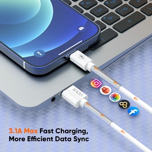 Câble de transfert de données USB VIDVIE Flexible Ultra Charge Rapide 3.1A à ressort pour iPhone iPad - Product Image 5