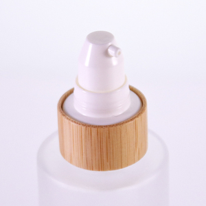 Bao Bì Mỹ Phẩm 30Ml 50Ml 60Ml 100Ml 120Ml 1Oz 2Oz 4Oz Chai Nước Hoa Thủy Tinh Mờ Trong Suốt Đeo Vai Phẳng Có Nắp Bơm Bằng Tre - Product Image 5