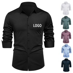 Camisa de Vestir de Trabajo de Manga Larga Personalizada para Hombre, Uniforme de Trabajo, Corte Entallado, Lisa, Formal, para Oficina - Product Image 1