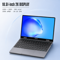 Laptop Lipat CHUWI Yoga 360 Intel 16GB RAM Layar IPS 10.51" 16:10 SSD Keyboard Inggris Bodi Aluminium Windows 11 Pro Baru