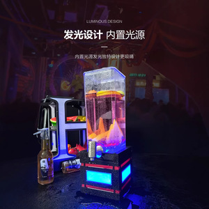 Led Illuminated Acrylic Beer Barrel 3L Cocktail Cannon Stainless Steel Faucet For <b>Bar</b> Party - Product Image 2