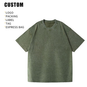 Camiseta de Alta Calidad, Estilo Vintage, Tejido Grueso, 100% Algodón, Talla Grande, Streetwear, Logotipo Personalizado, para Hombre, Venta al Por Mayor - Product Image 3