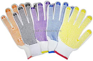 China Großhandels preis Sicherheit/Arbeit/Arbeits handschuh Industrie/Bau/Working Guante PVC Gepunktete/Punkte Baumwolle Strick handschuhe - Product Image 6
