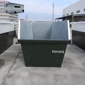 Poubelle à toit ouvert de 7 m3 pour le recyclage des déchets et la ferraille Poubelle de construction industrielle avec une extrémité inclinée sur le côté - Product Image 5