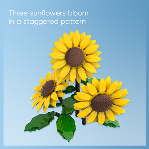 Bloques de Construcción de Plástico con Diseño de Girasoles Artificiales en Maceta, Rompecabezas 3D, Colección de Macetas Decorativas, Regalos - Product Image 4