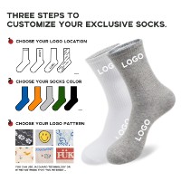 Chaussettes mi-mollet côtelées en coton vierges personnalisables, plusieurs couleurs au choix, avec soutien de la voûte plantaire, pour le sport et le quotidien, pour hommes et femmes