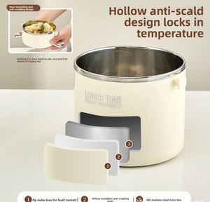Boîte à lunch isotherme en acier inoxydable 304, compatible micro-ondes, pour le stockage des aliments, pour les employés de bureau, les étudiants, les enfants - Product Image 3