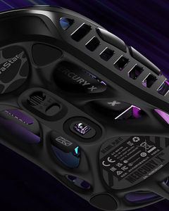 GravaStar Mercury X Tri-Mode Gaming Mouse, 49g Magnesium Alloy Hollow <b>Frame</b>, PAW3950 32000 DPI, 1000Hz, RGB, 110H Battery - Product Image 3