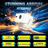 Projecteur LCD Mini Natif HY320Max 1080P 400 Lumens ANSI Mise au Point Automatique Correction Trapézoïdale Automatique BT5.4 WiFi6 Prise en Charge 8K Haut-parleurs Intégrés Pour la Maison