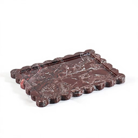 Plateau de présentation de bijoux et de desserts en marbre naturel Calacatta Rosso Levanto, idéal pour les mariages et la décoration intérieure – Direct Usine